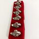 6 knife holder animal decoration swans in silver metal