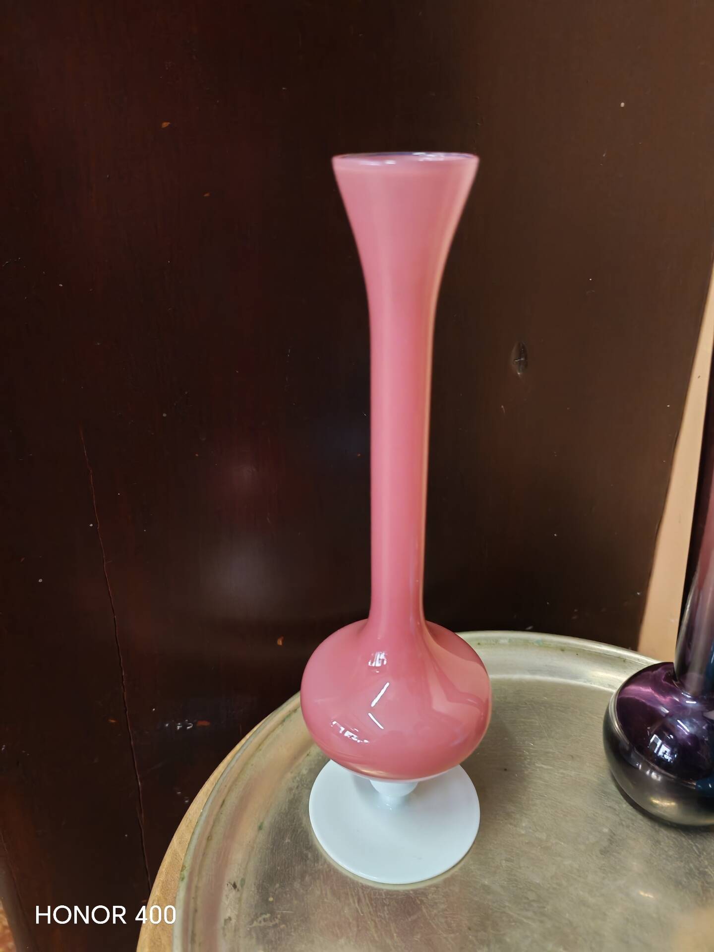 Lot de 3  vases soliflores en verre style mid century modern