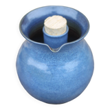 Stoneware wine pitcher with ice cube reserve, stoneware carafe, refresher pitcher