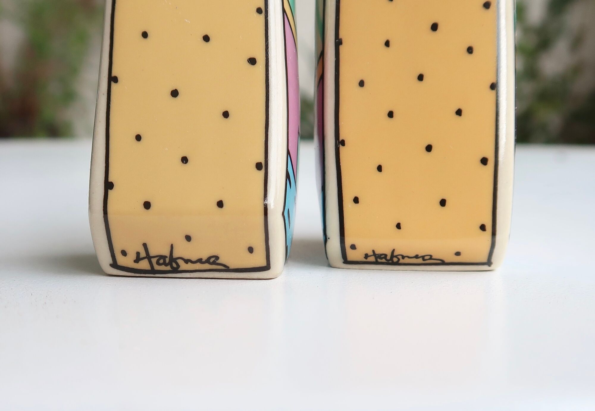Dorothy Hafner's "flash" salt shakers for Rosenthal, 80s