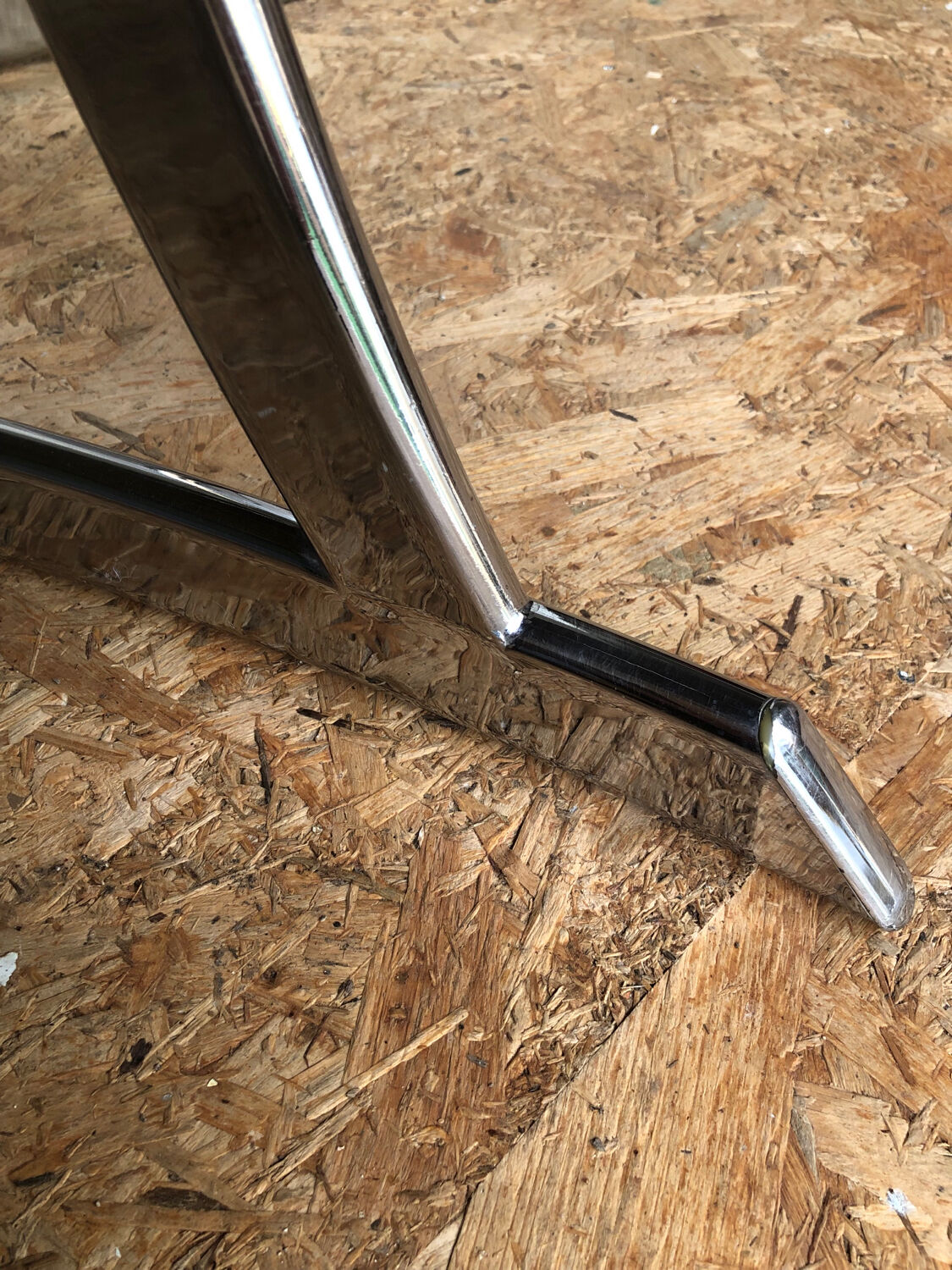 Smoked glass table and chrome legs