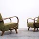 1930 Jindrich Halabala Bentwood Armchair in Forest Green Velvet