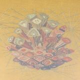 Scandinavian Swedish 1960s Wall Hanging Crewel Picture Wall Art