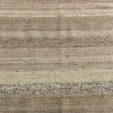 Naturel Wool Beige and Stone Grey Turkish Wool Kilim Rug, 233x293 Cm