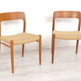 2 dining chairs model 75 by Niels Otto Moller 50/60