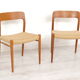 2 dining chairs model 75 by Niels Otto Moller 50/60