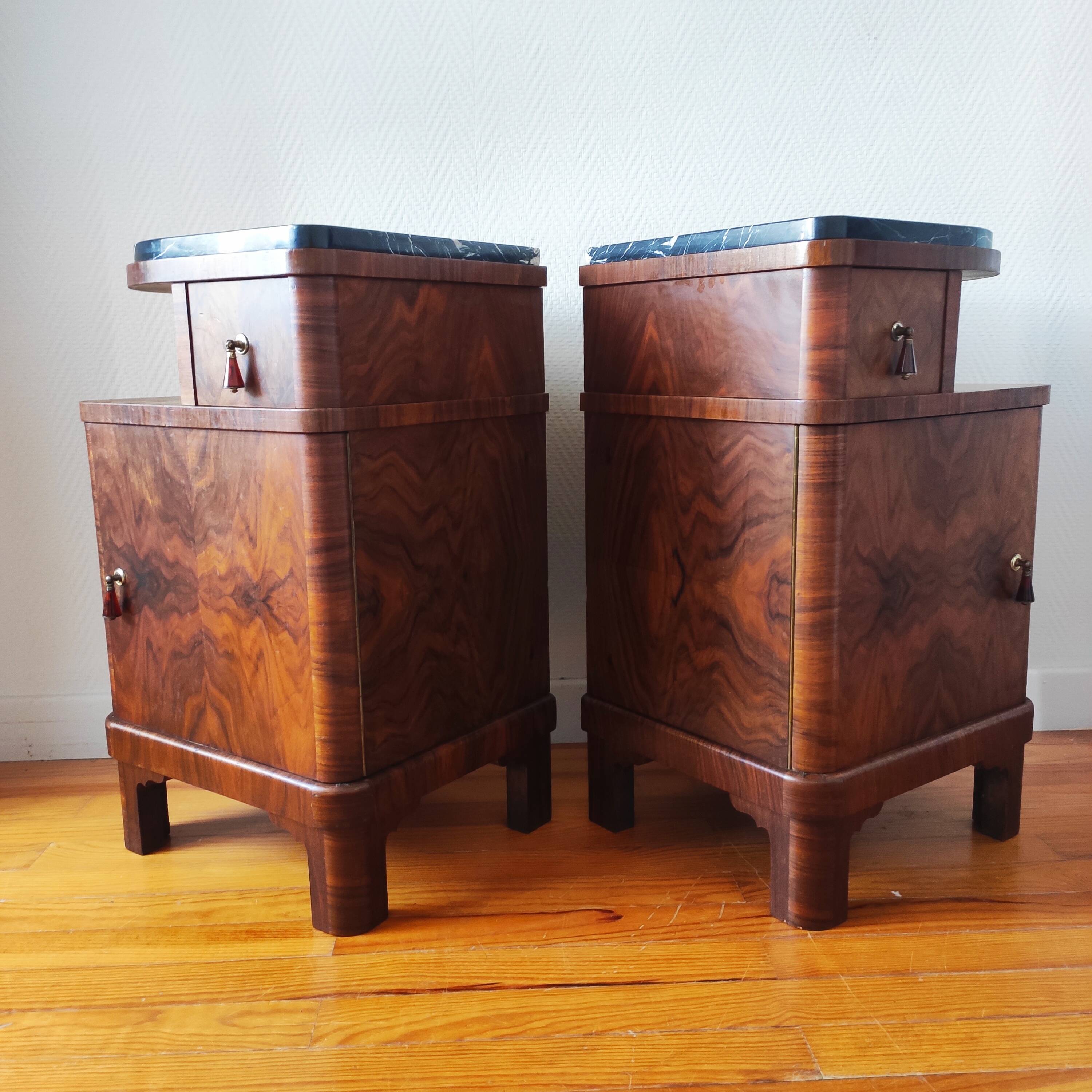 Pair of art deco bedside tables