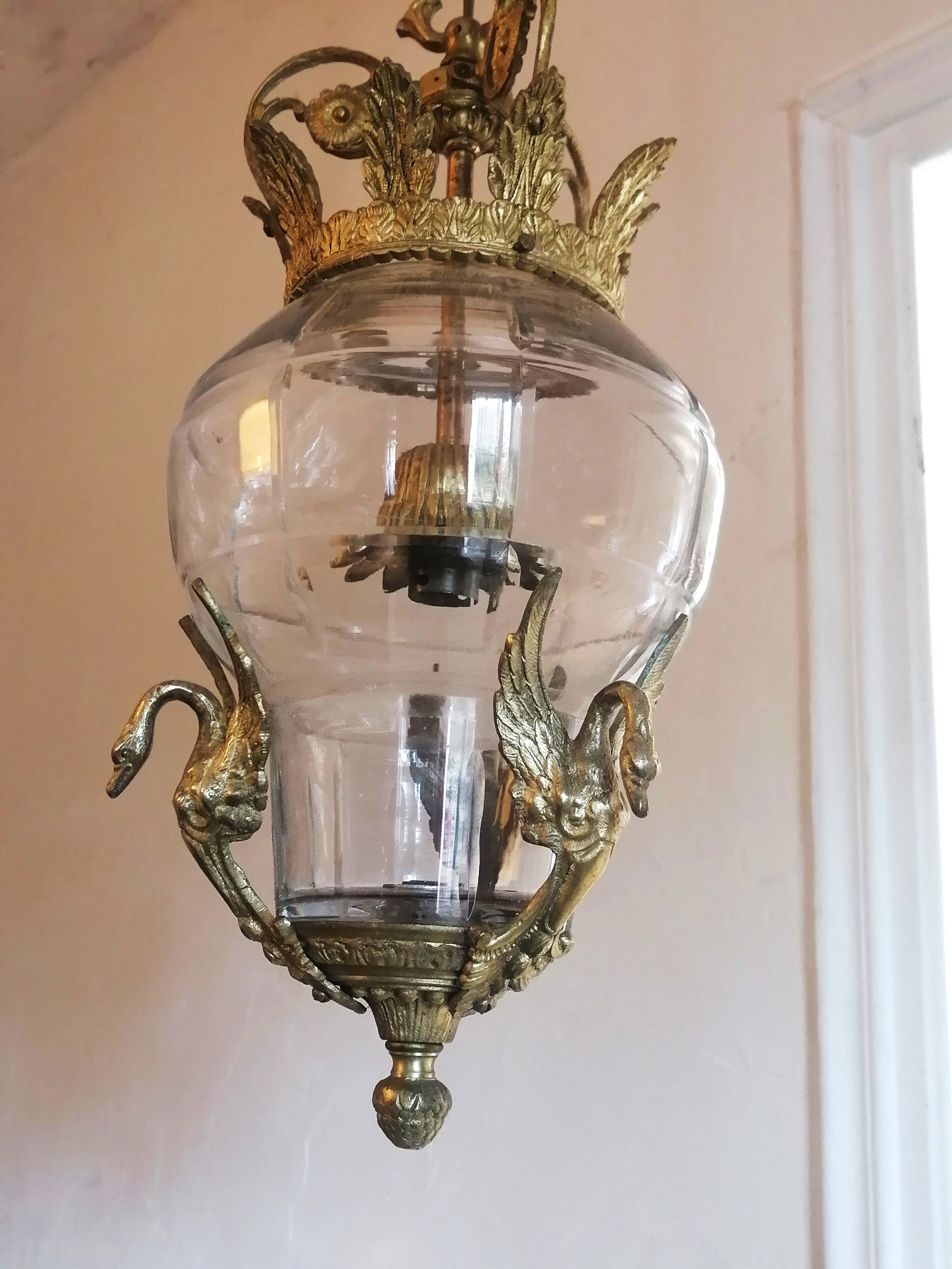Chandelier, empire style lantern.