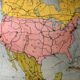 Educational map North America politics June 1950