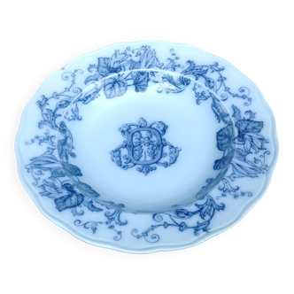 Très ancienne assiette/plat de service en porcelaine anglaise B.W.M de la maison Brown Westhead Moor