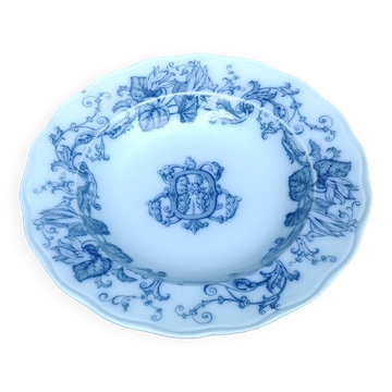 Très ancienne assiette/plat de service en porcelaine anglaise B.W.M de la maison Brown Westhead Moor