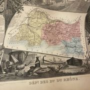 Old illustrated map of the Bouches du Rhône