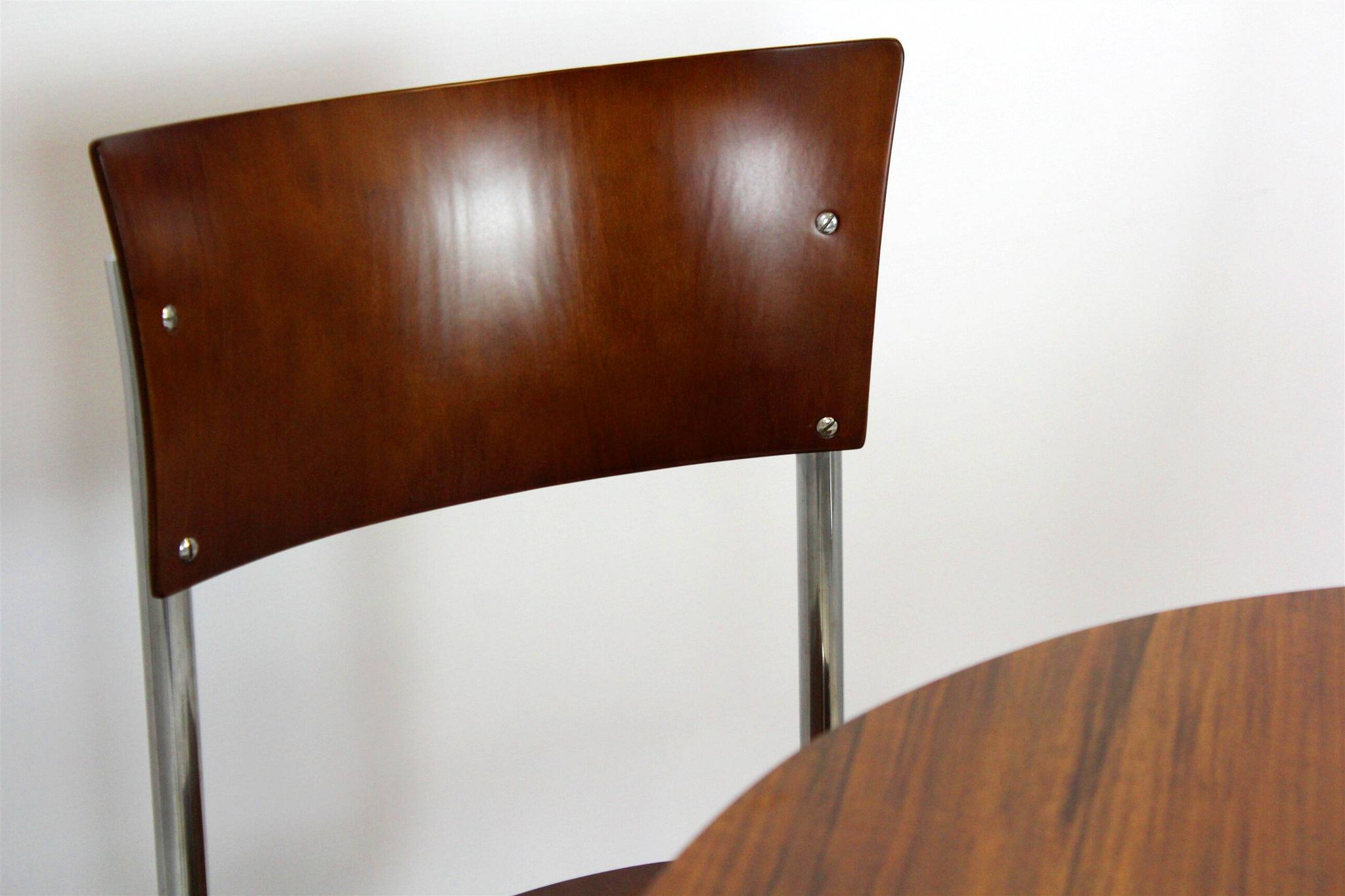 Restored Bauhaus Tubular Steel Round Table And 4 Chairs By M. Stam, 1930s