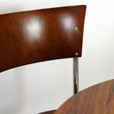 Restored Bauhaus Tubular Steel Round Table And 4 Chairs By M. Stam, 1930s