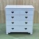Commode anglaise XIXème en sapin patine blanche
