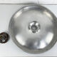 Space age aluminum wall lamp by Staff Leuchten, flush light, 1960-70s