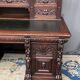 Old Renaissance style desk. Solid oak. France. Late 19th century.