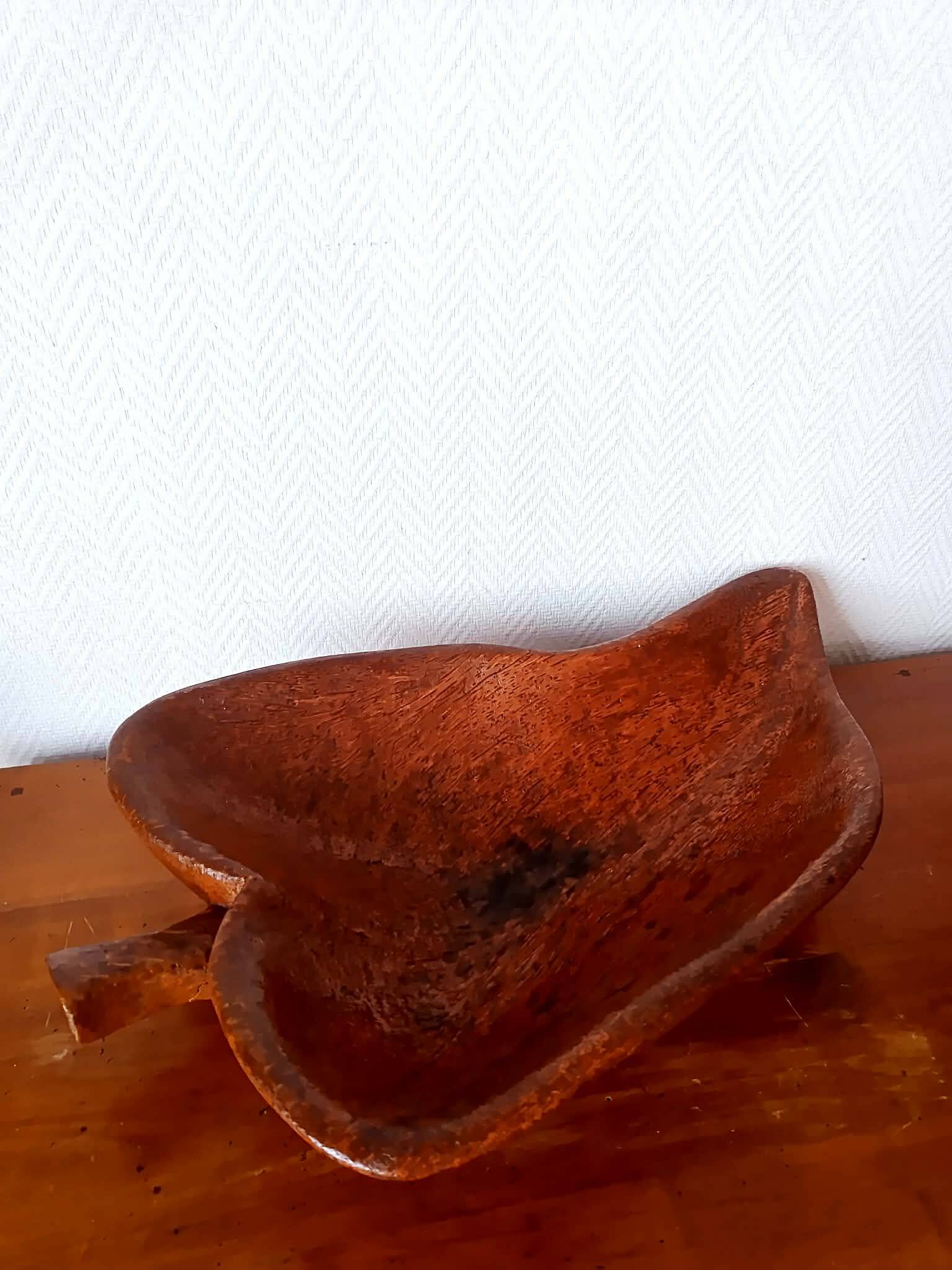 Large brutalist wooden bowl, 65 cm
