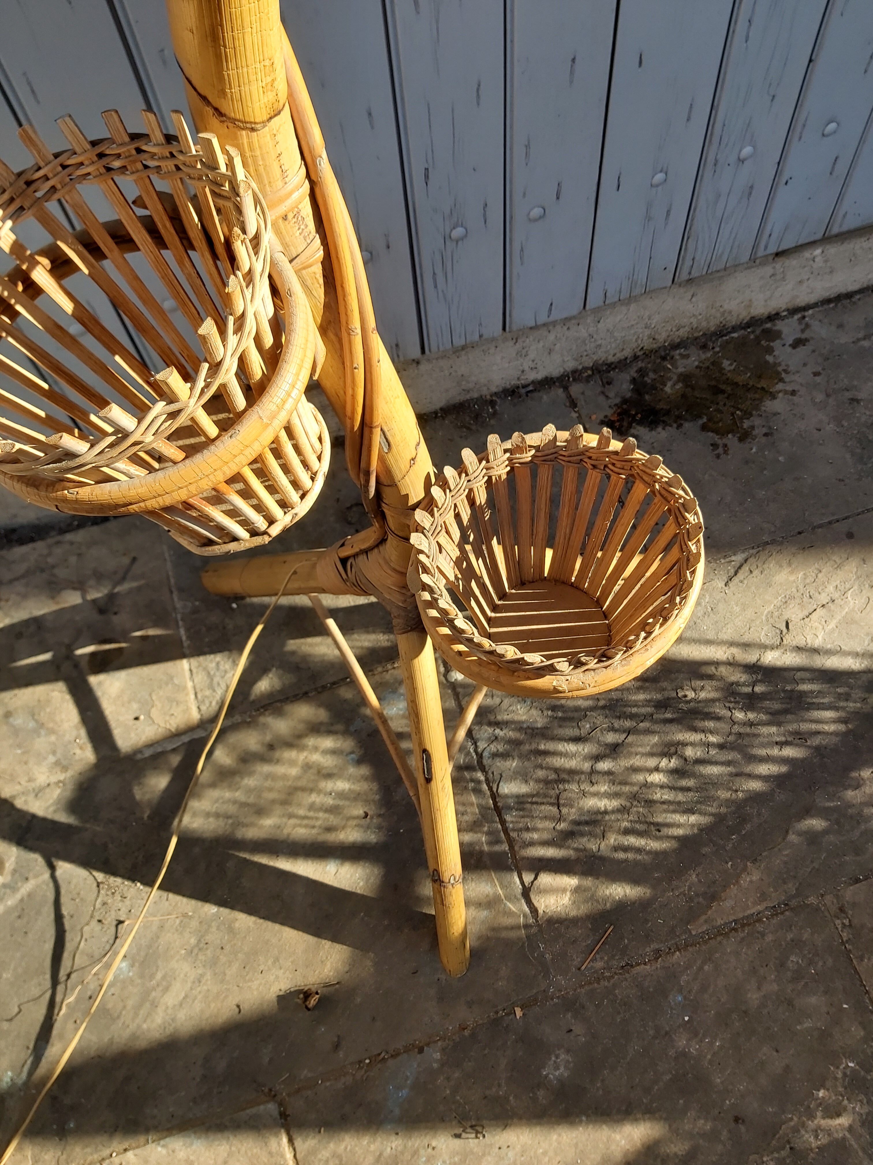 Vintage rattan lamppost