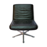 Chaise en cuir sur pied central