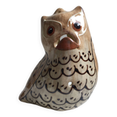 Figurine Sculpture Céramique Signée MOSSER Gilbert Chouette Hulotte Hibou