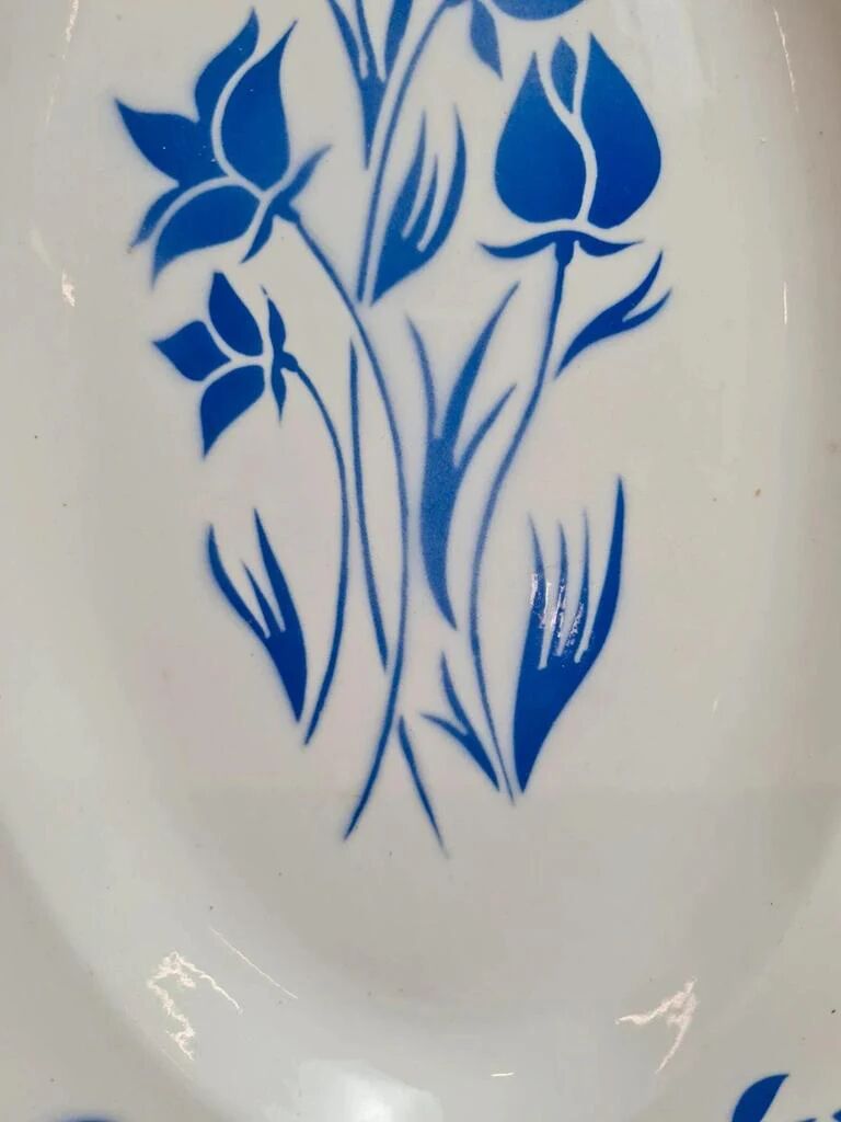 Antique oval plate Sarreguemines model Chambord