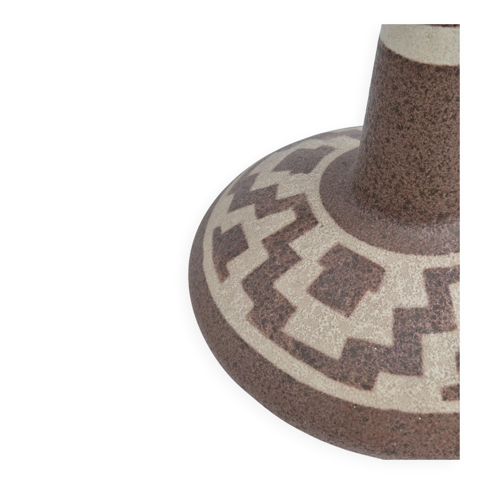 Ceramic sun / large vase with geometric pattern by Gmundner Austria, 1970s.
