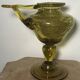Yellow bubble hand blown glass oil lamp biot glassworks