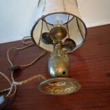 1950-style brass pineapple bedside lamp