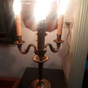 Antique 3-light table lamp in bronze in the Louis XVI style - 2 kg
