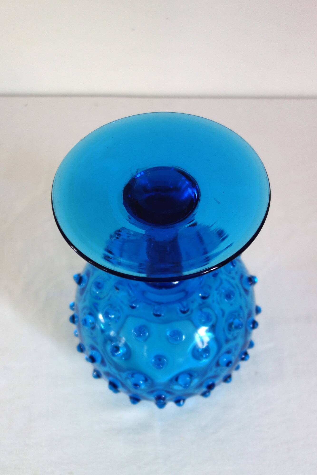 Vintage cobalt blue Empoli glass vase