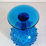Vase verre d’Empoli bleu cobalt vintage