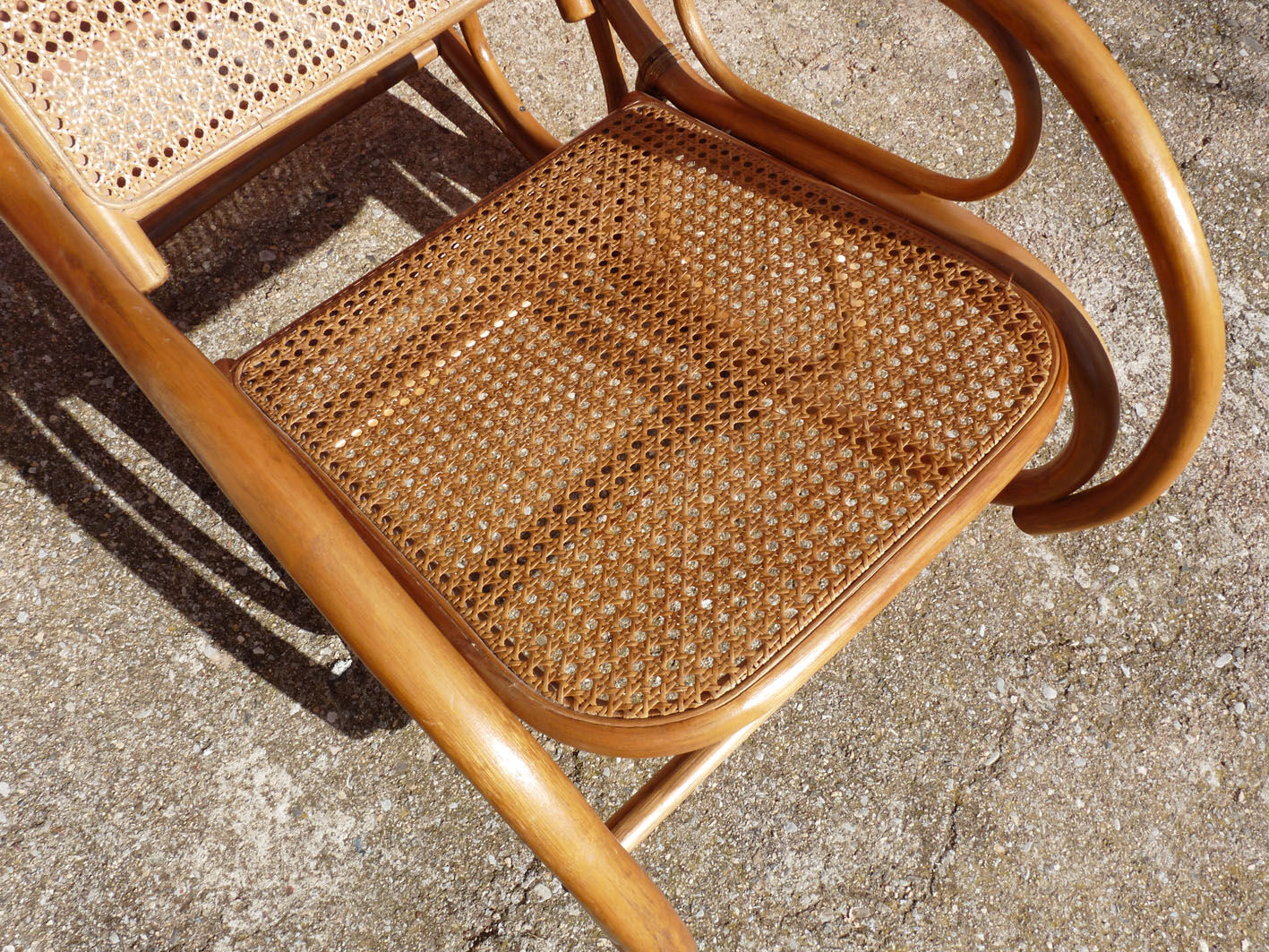 Adult rocking rattan bamboo and caning 60s
