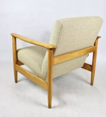 Beige tulle armchair, 1970s (gfm-142)