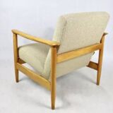 Beige tulle armchair, 1970s (gfm-142)