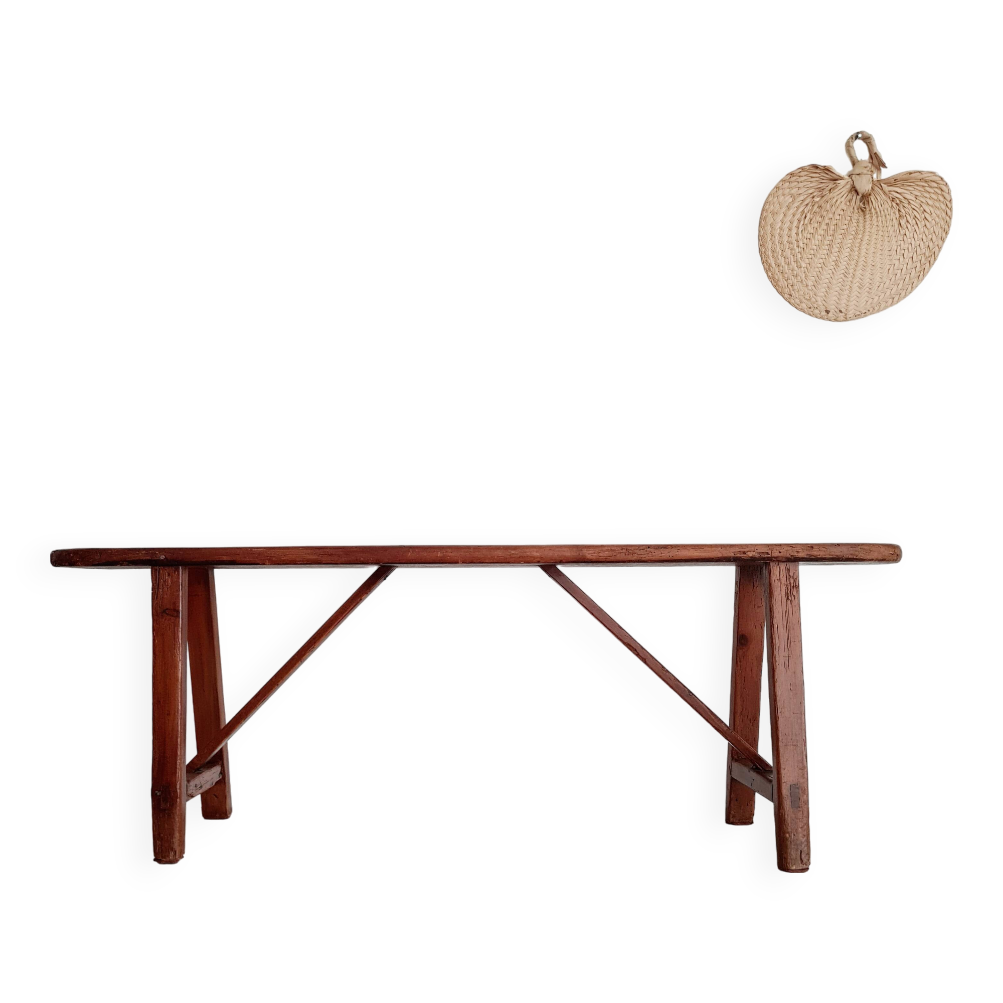 Old wooden farm bench