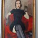 Peinture abstraite de modèle de femme figure moderne antique ancienne vintage 19