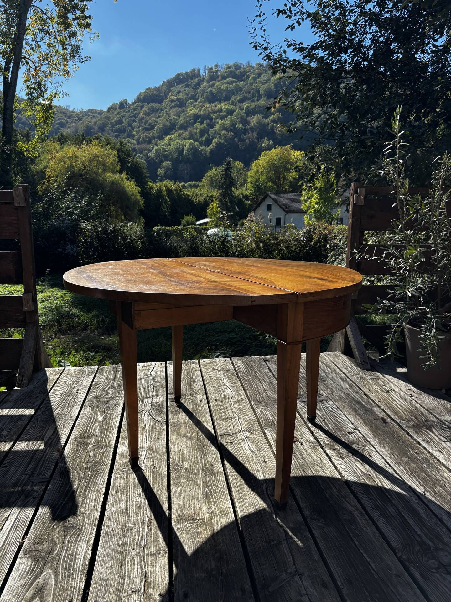 Table demi lune fin art deco années 1930