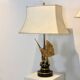 Pair of large Belgian brass carved eagle table lamps