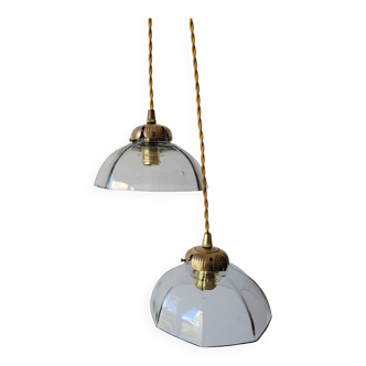 Duo de suspensions en verre soufflé