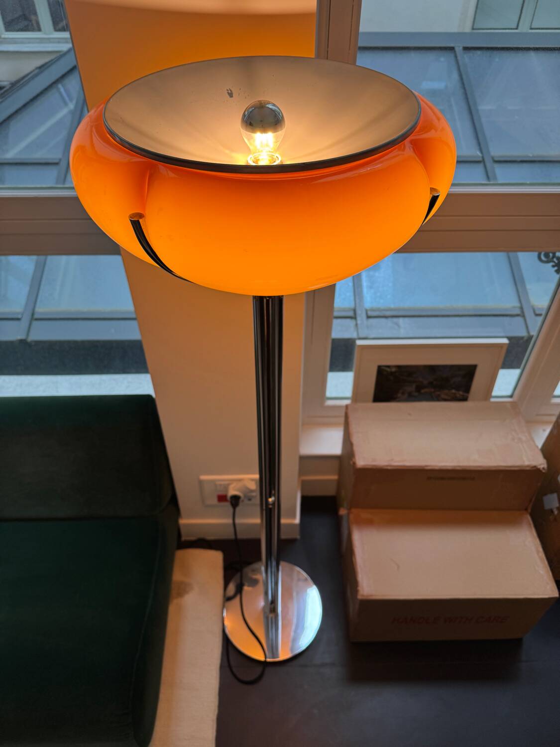 Pair of Gae Aulenti Quatrofoglio 70s floor lamps