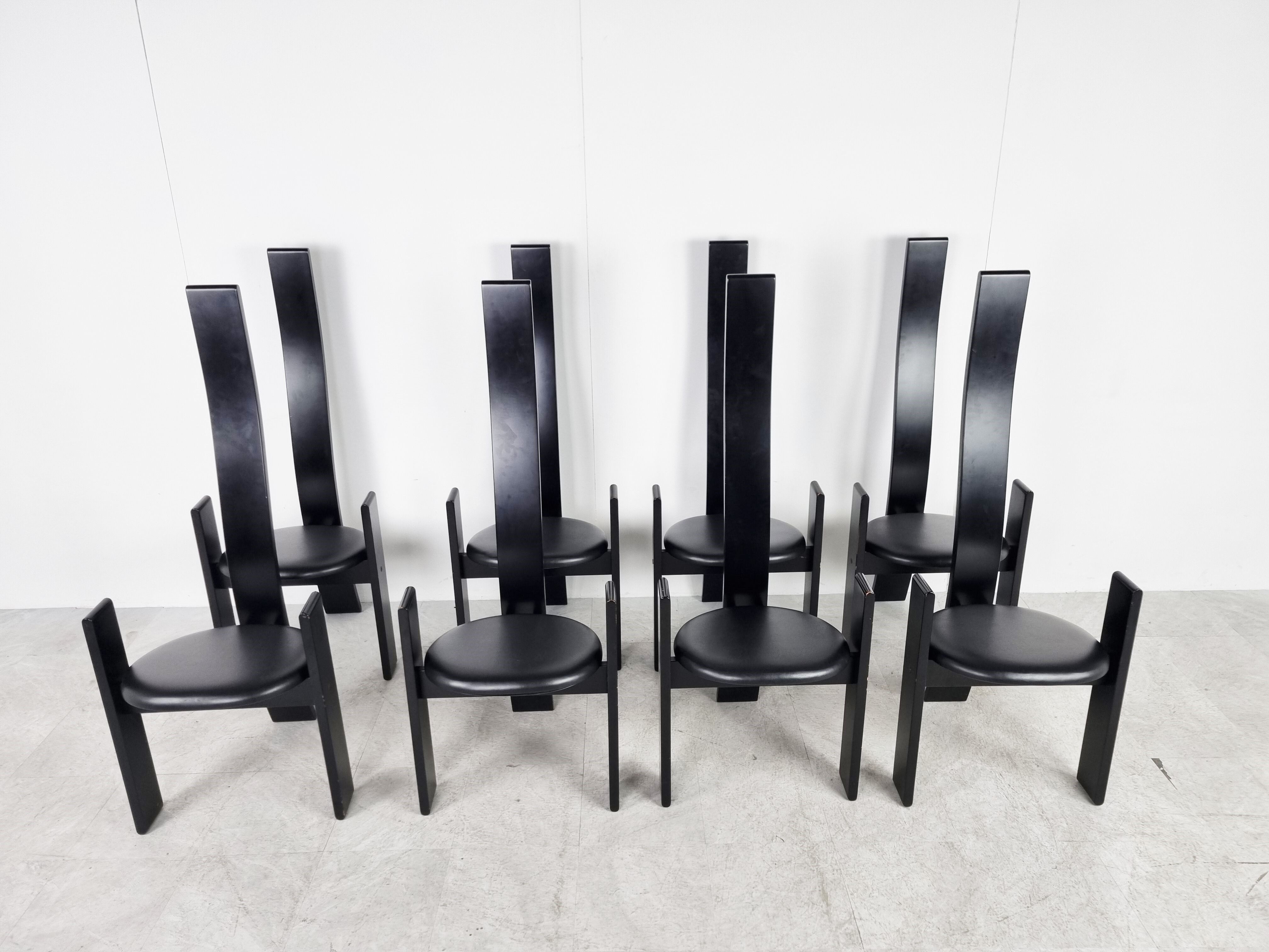 Golem chairs by Vico Magistretti, set of 8, 1970s