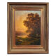 "Animated landscape at sunset", oil on canvas 19th century