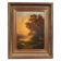 "Animated landscape at sunset", oil on canvas 19th century