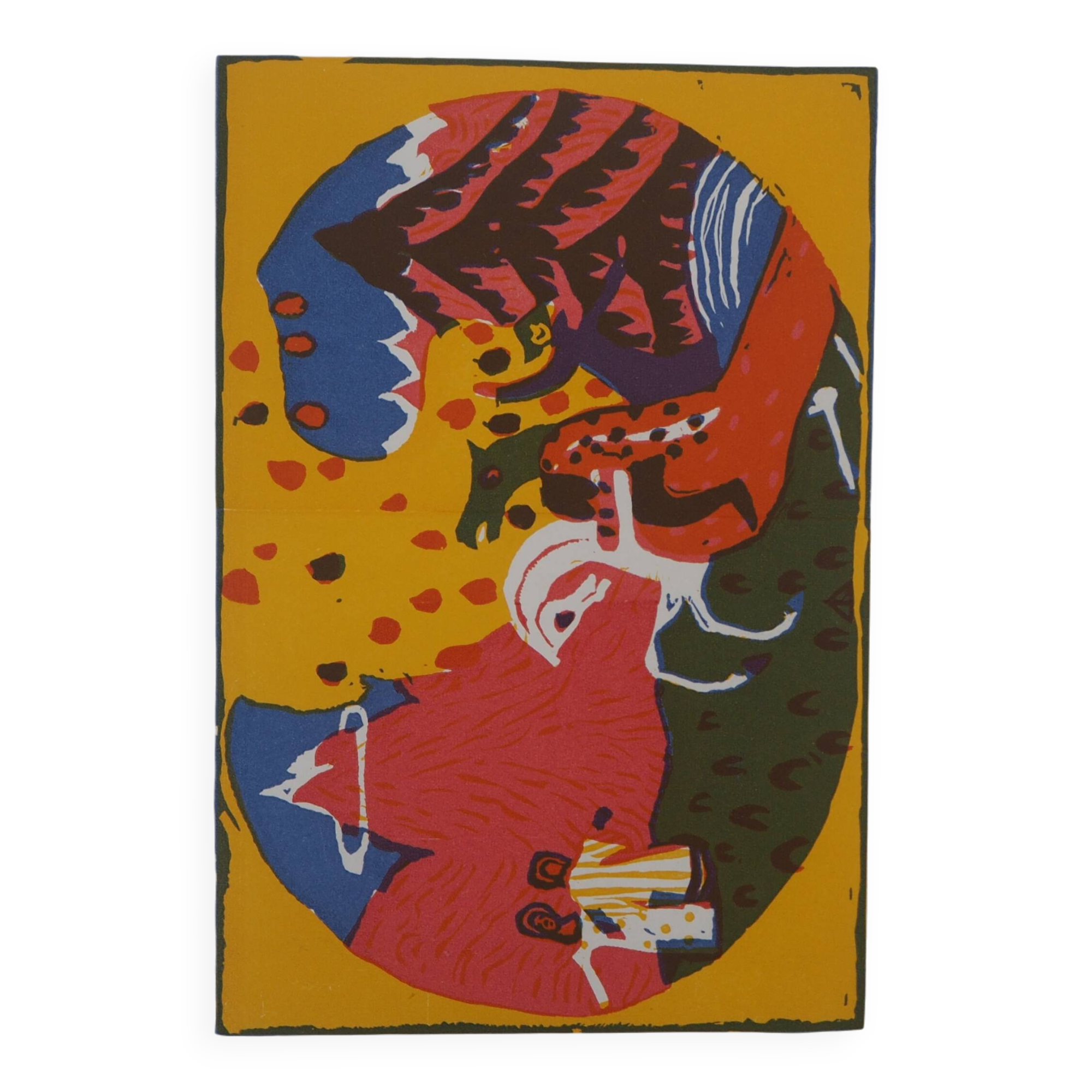 Vassily kandinsky : cavalier onirique - gravure sur bois