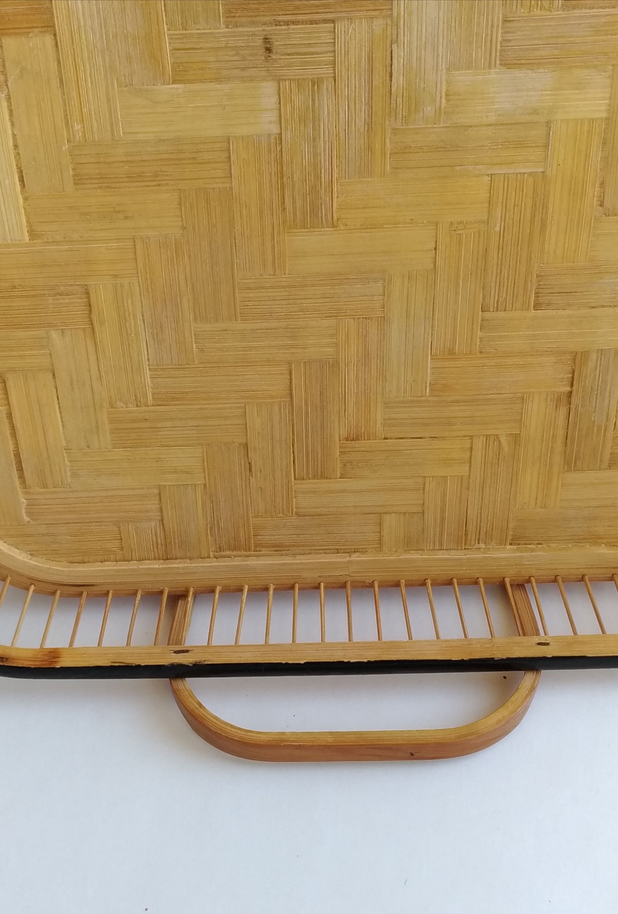Woven bamboo tray 1960