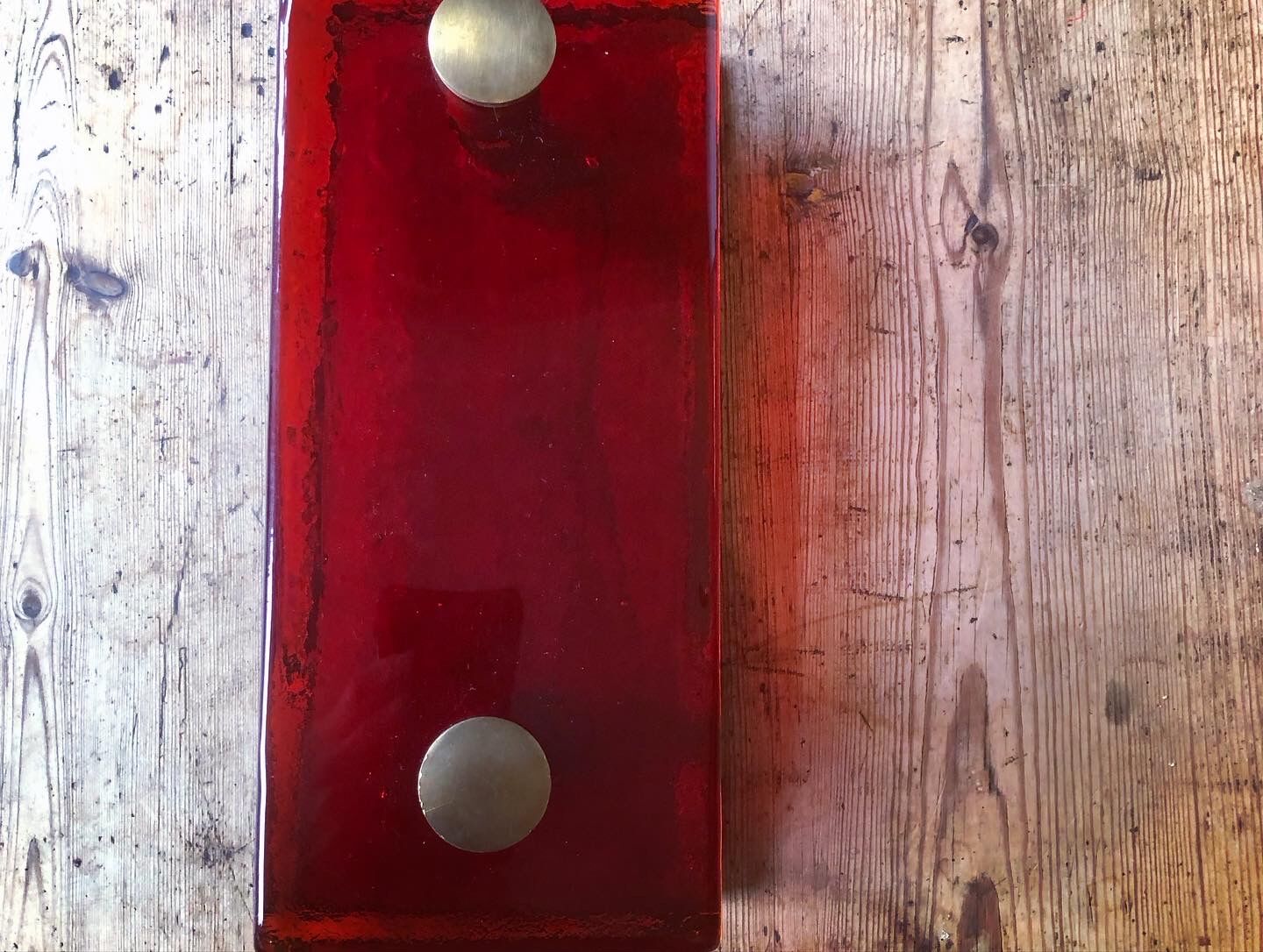 Old vintage glass and brass store door handle