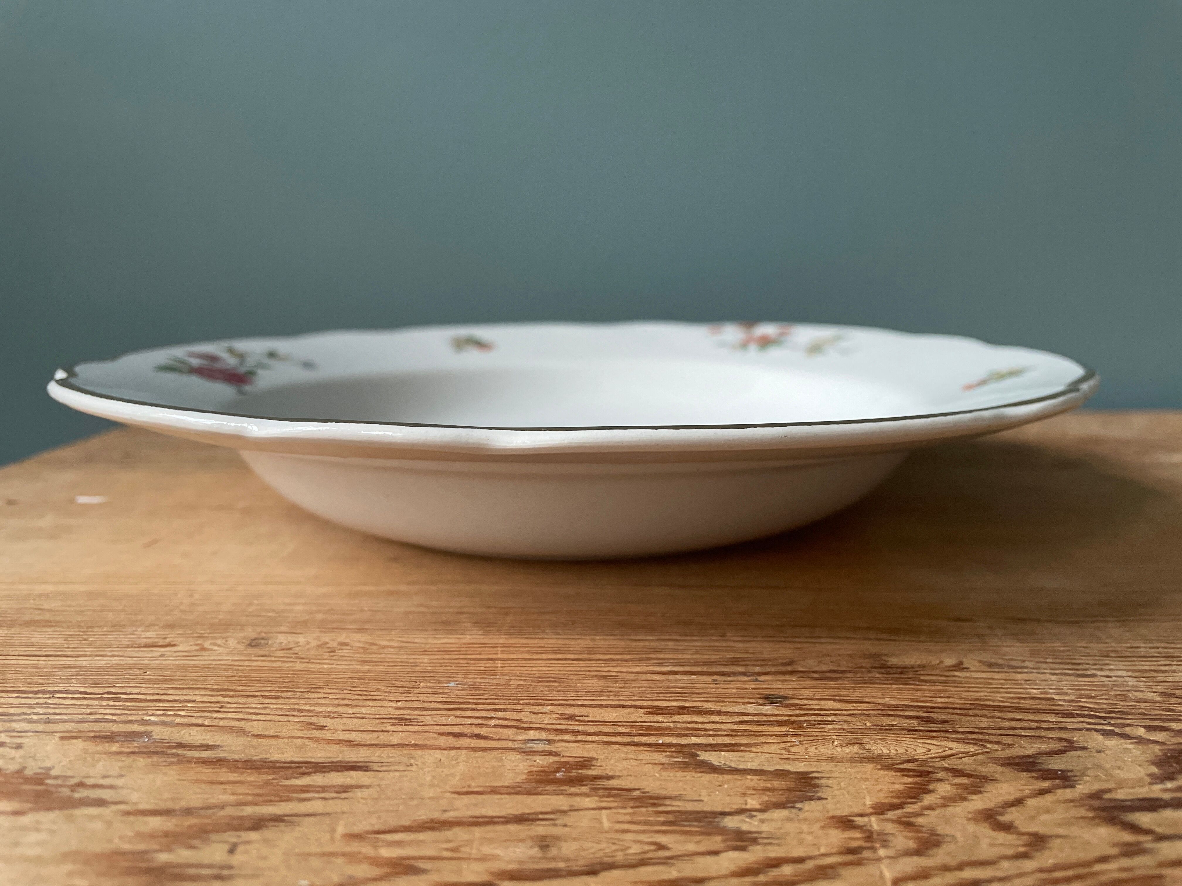 Set of 6 hollow plates Digoin Sarreguemines, Condé model