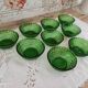 Lot de 9 coupelles en verre vert bouteille facetté