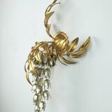 Hans koegl vintage florentine wall lamp sconce metal pioggia d'oro hollywood regency style